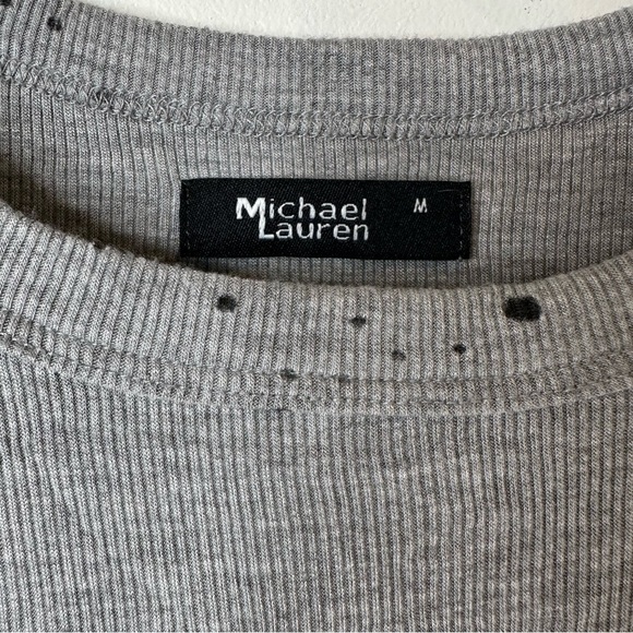Michael Lauren Gray Ribbed Top - Picture 3 of 11